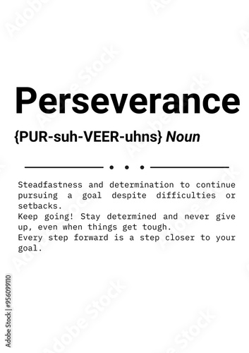 Perseverance definition poster