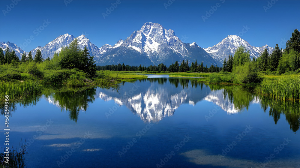 Mountain Reflection in Still Water Mountain Reflection in Still Water