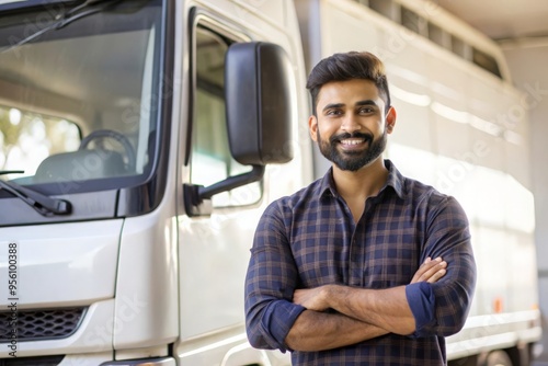 Indian Truck Driver with a Confident Smile 