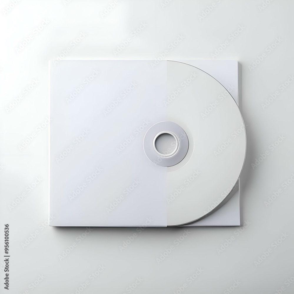 Clean and simple mockup of a blank CD in a white paper sleeve. Clean and simple mockup of a blank CD in a white paper sleeve.