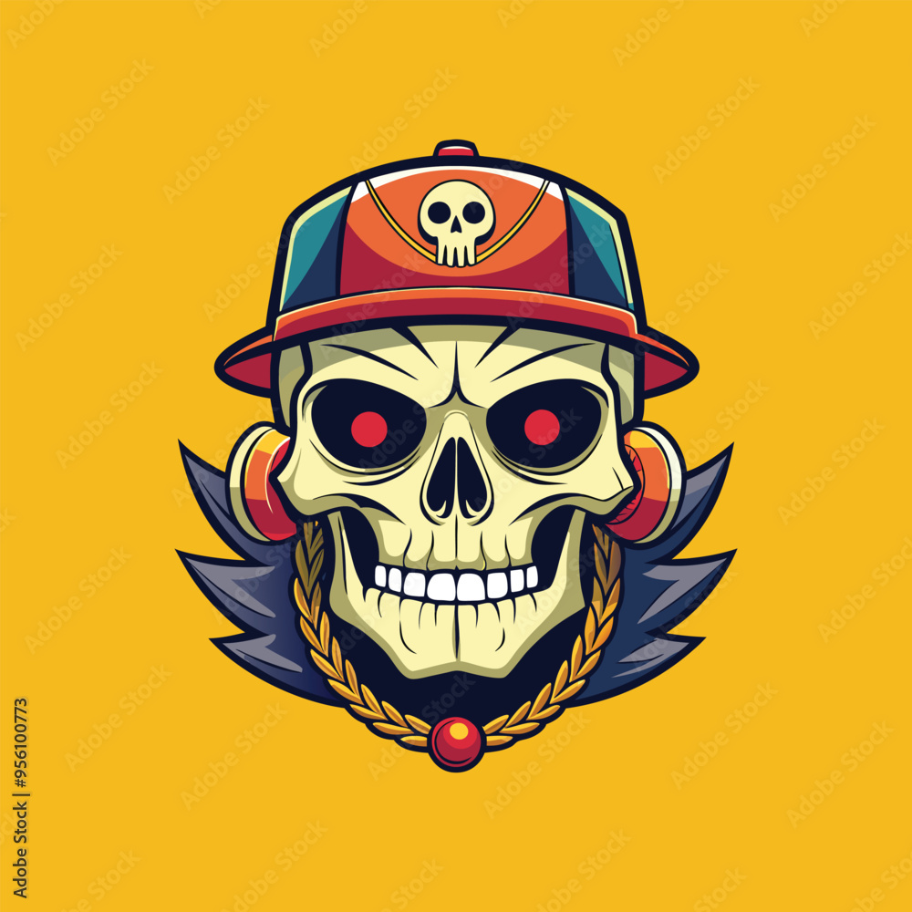 Skull Hiphop vector illustratiom Skull Hiphop vector illustratiom