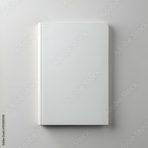 A clean and simple mockup of a blank white book cover. perfect for showcasing your design or text.