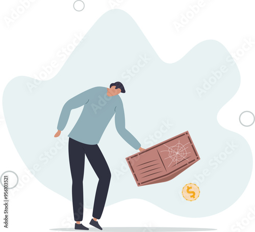 Poor or poverty with empty wallet, financial problem, trouble to pay rent or loan, bankruptcy or unemployment concept.flat design with people.
