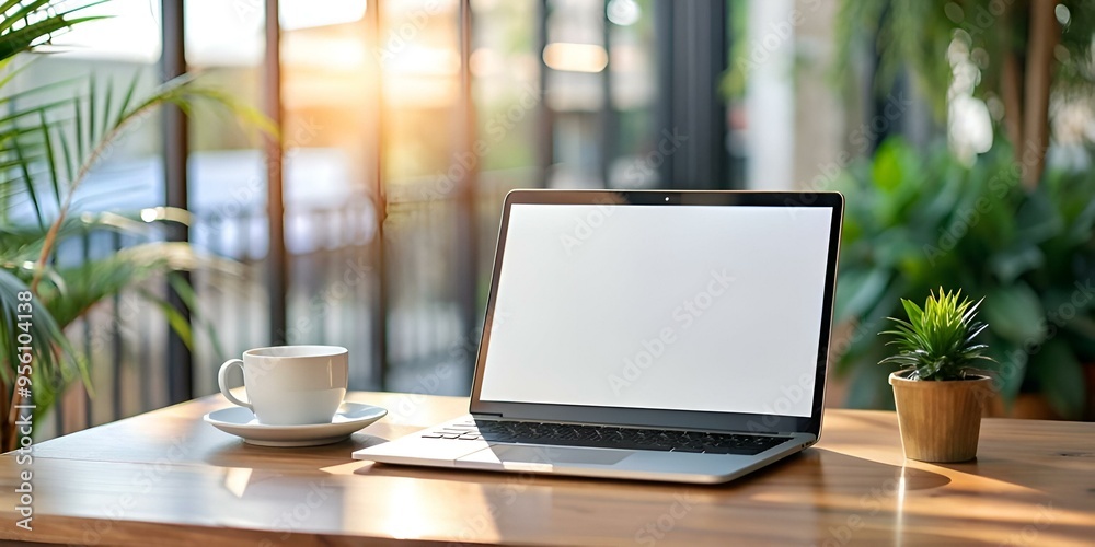 A clean and modern mockup of a laptop with a blank screen. perfect for showcasing designs. presentations. or website previews. A clean and modern mockup of a laptop with a blank screen. perfect for showcasing designs. presentations. or website previews.