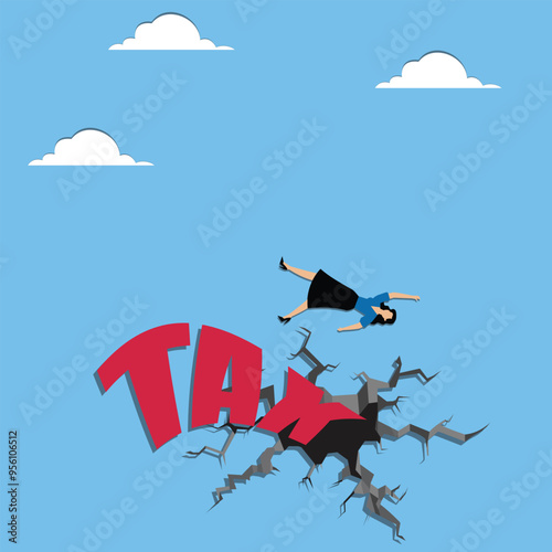 Woman fall from tax, Auction , Banking