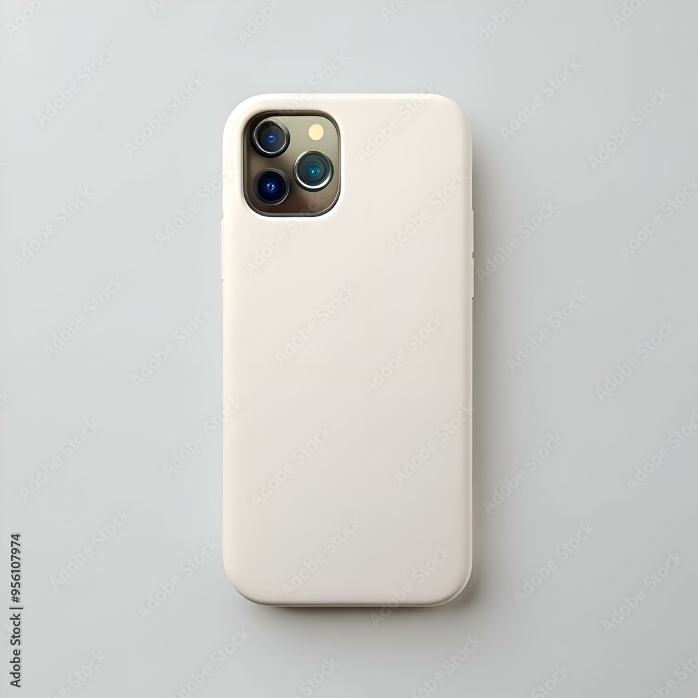 Clean. white smartphone case with a minimalist design. showcasing the phone's triple camera system. Clean. white smartphone case with a minimalist design. showcasing the phone's triple camera system.