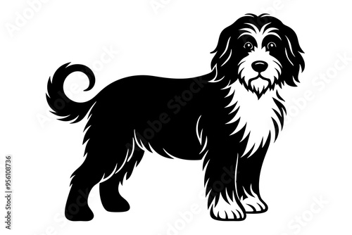 Portuguese Water Dog Silhouette Vector Illustration Clipart