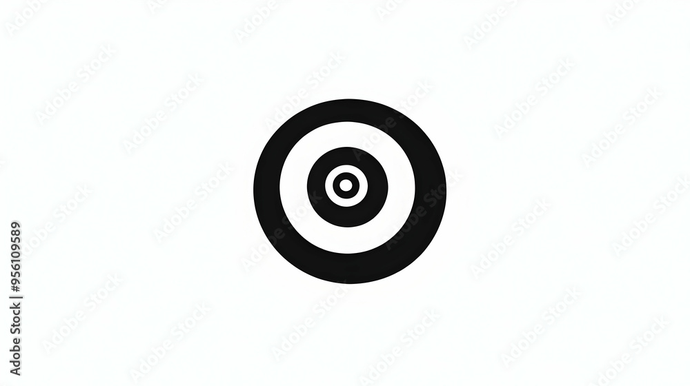 Black and White Concentric Circles Target Icon Black and White Concentric Circles Target Icon