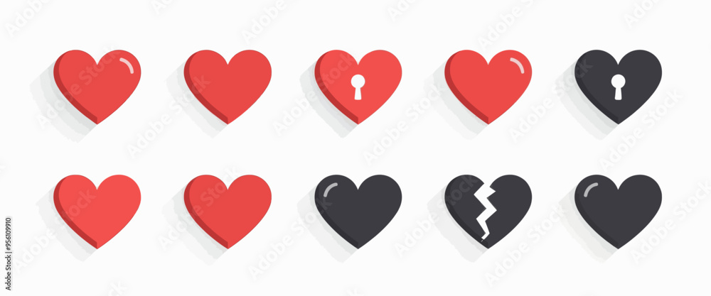 Heart Symbols with Different Styles Heart Symbols with Different Styles