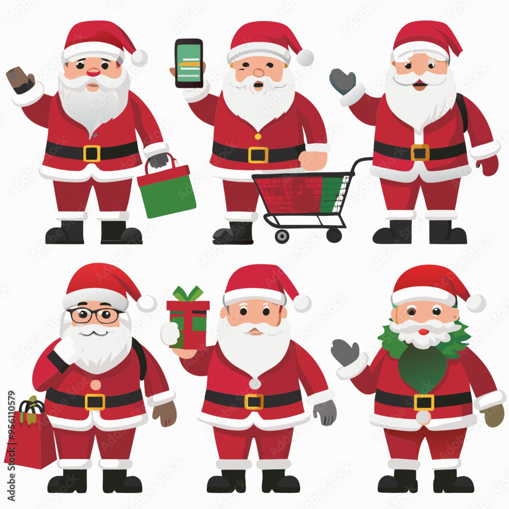 Festive Santa Claus Illustrations for Print-on-Demand T-Shirts and Christmas Apparel Festive Santa Claus Illustrations for Print-on-Demand T-Shirts and Christmas Apparel