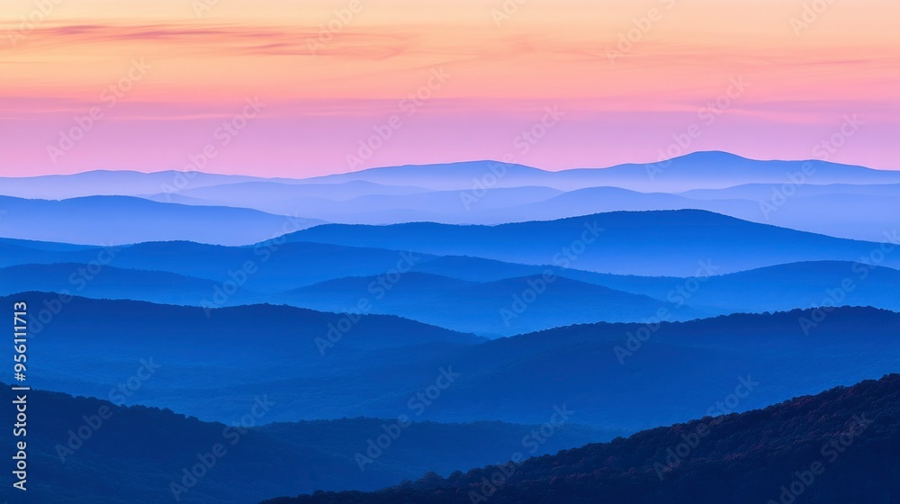 Fototapeta premium Silhouetted Mountain Ranges at Dawn