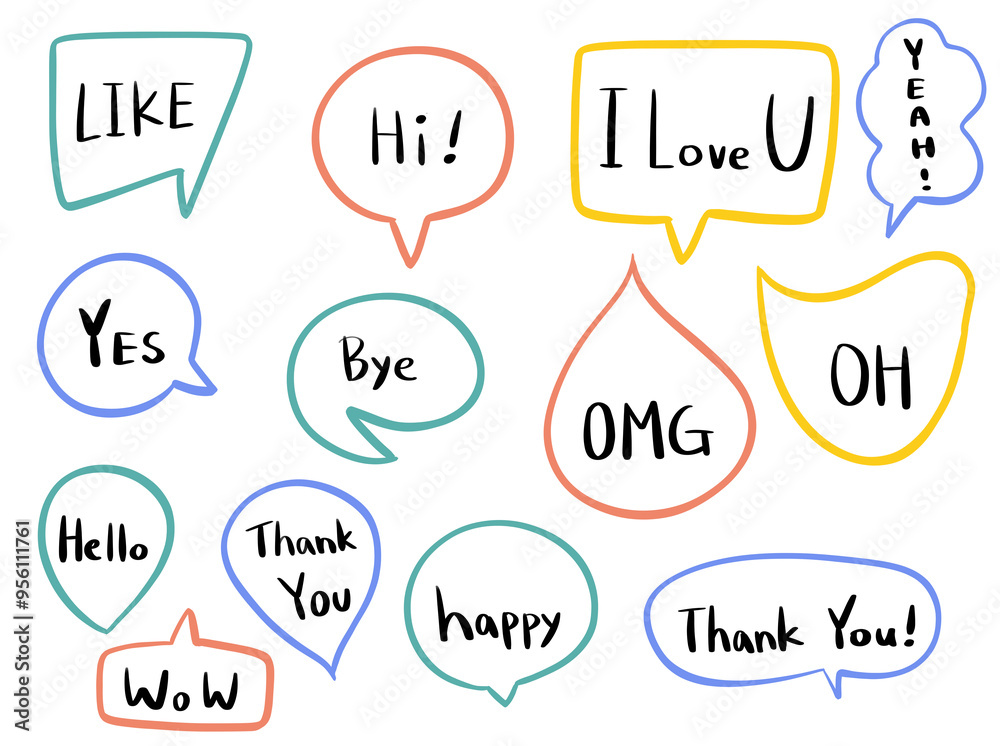 speech talk bubble hand drawn illustration speech talk bubble hand drawn illustration