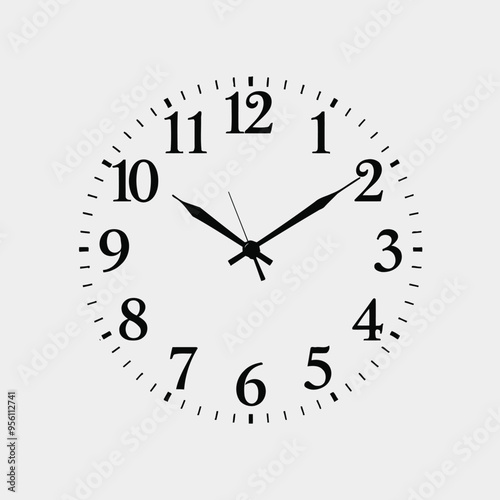 Clean and Minimalist Wall Clock with Black Numbers and Hands