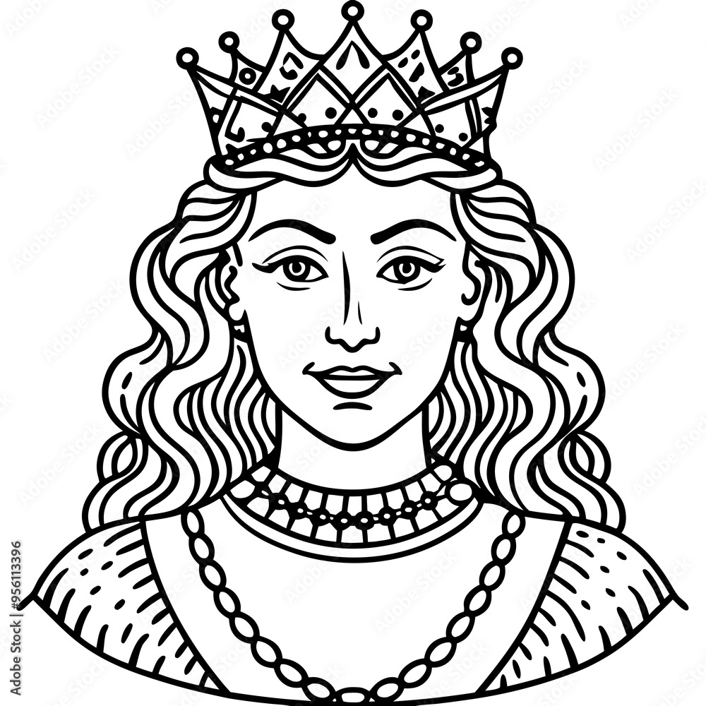 queen royal woman vector cartoon illustration queen royal woman vector cartoon illustration
