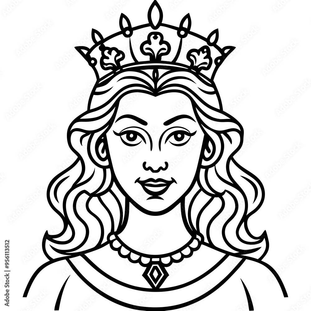queen royal woman vector cartoon illustration queen royal woman vector cartoon illustration