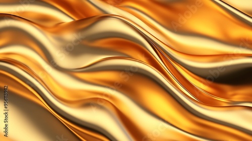 Stunning golden waves create a luxurious texture, ideal for backgrounds, design projects, and modern art presentations.