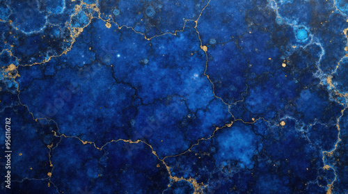 Highly Detailed Lapis Lazuli Stone Textures with Deep Blue and Gold Accents for Luxury Design and Jewelry Backgrounds