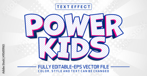 Power kids text effect editable