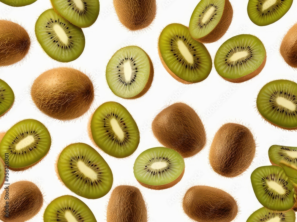 Fototapeta premium kiwi in water splash,kiwi fruit isolated on white