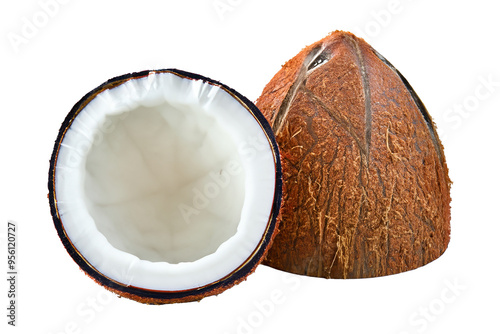 coconut on white background