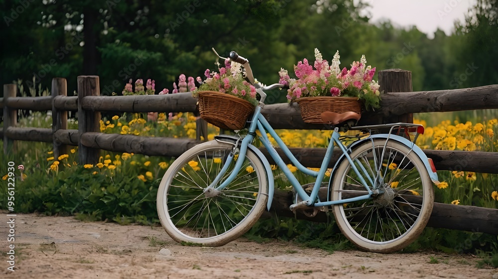 Fototapeta premium bicycle in the garden