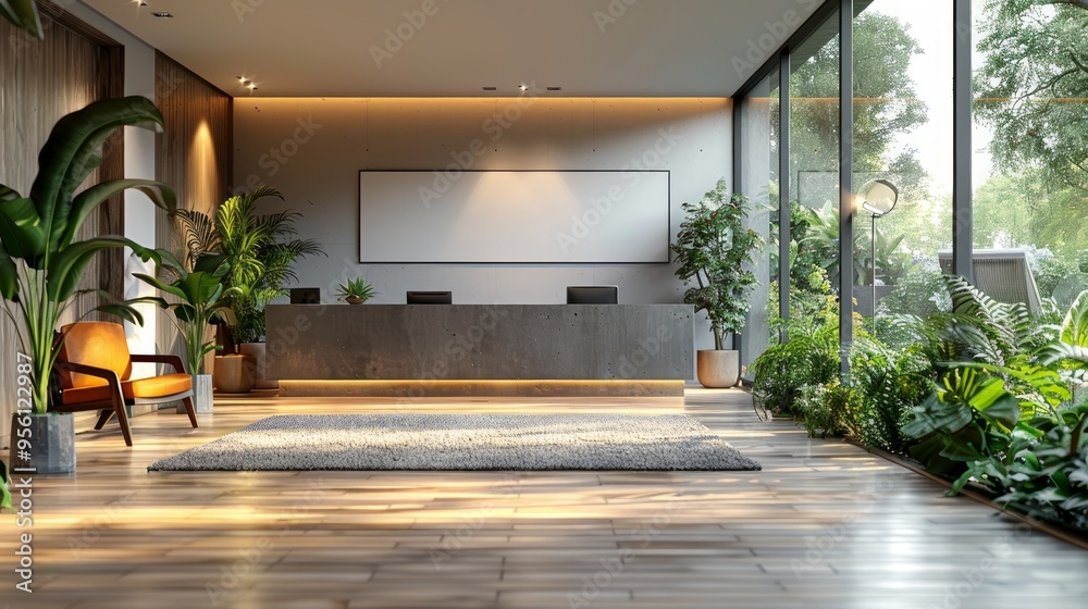 Obraz premium Office interior design and 3d rendering