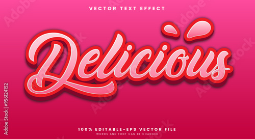 Delicious 3d editable text effect Template suitable for Sweet food product