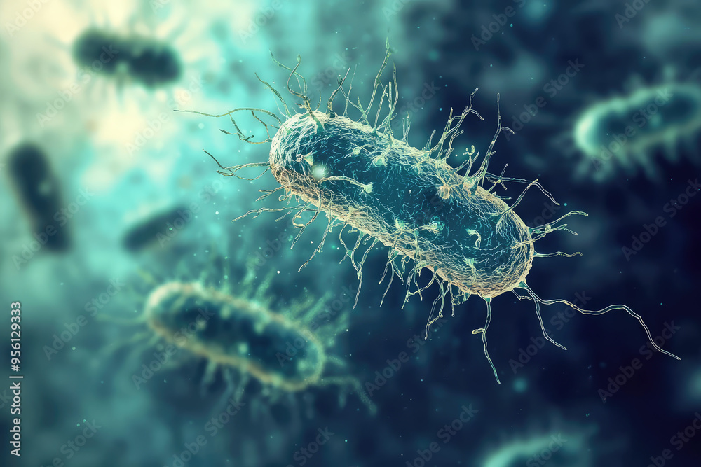 A Glimpse into the Microscopic World: Bacteria Interacting in a Colorful Dance of Life A Glimpse into the Microscopic World: Bacteria Interacting in a Colorful Dance of Life