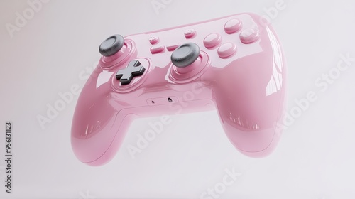 Wallpaper Mural Set of Pink game joysticks gamepad isolated on a white background,video game,concept of playing games or watching TV,gamepad, joystick controller, entertainment gameplay symbol,3d rendering. Torontodigital.ca