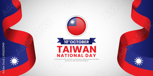 Taiwan Independence Day celebration banner background. Banner, Greeting card, Flyer design. Poster Template Design