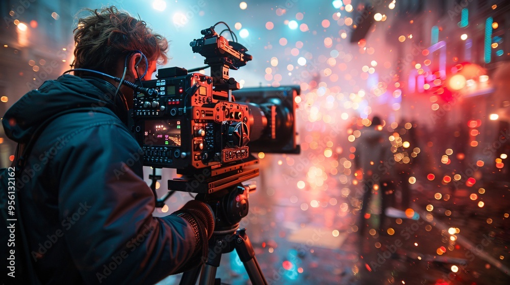the dynamic scene on the set of an entertain the dynamic scene on the set of an entertain