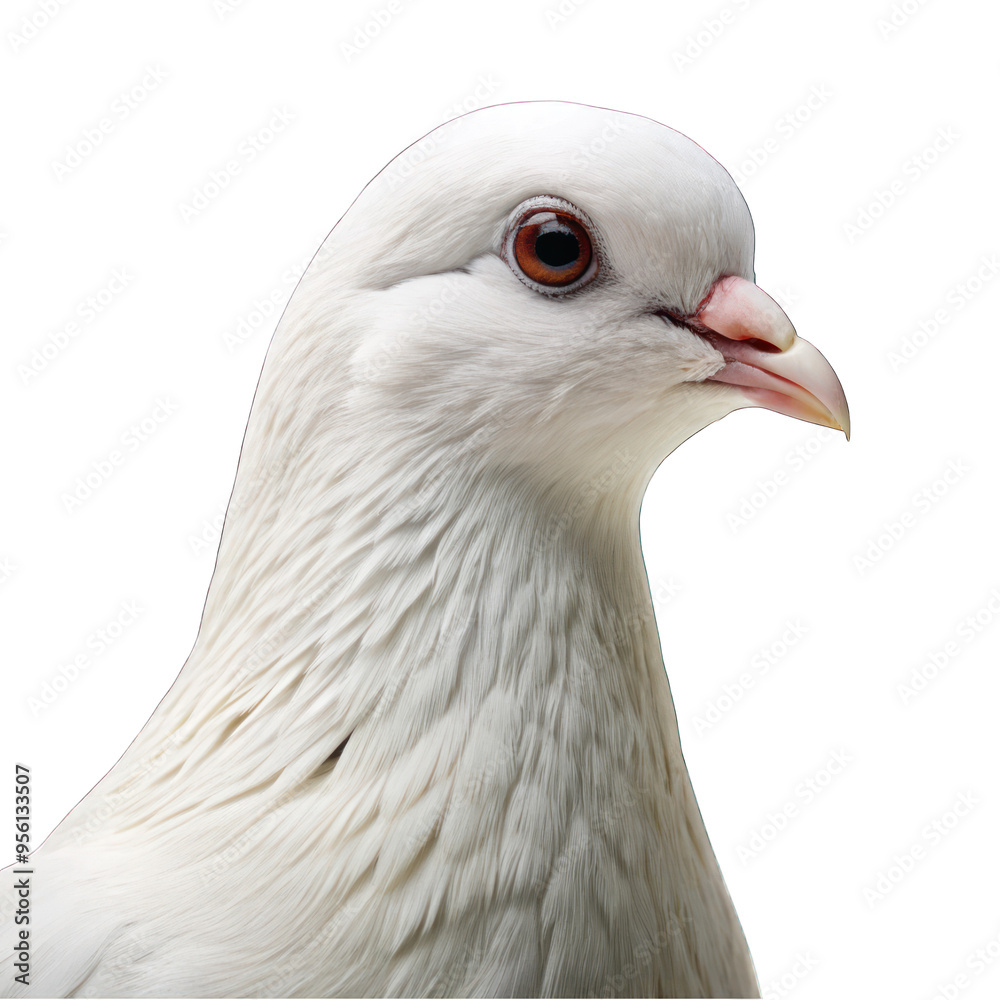 White Pigeon portrait isolated on transparent background White Pigeon portrait isolated on transparent background