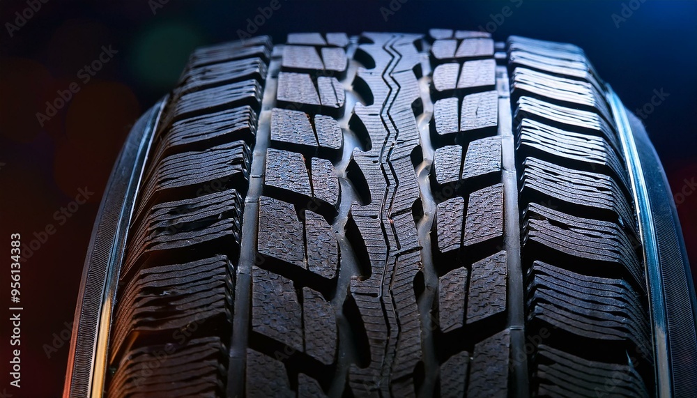 Detailed View of Tire Tread: Showcasing Texture for Maximum Traction ...