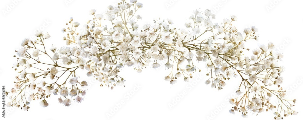 Obraz premium Bouquet of baby's breath flowers in vintage style