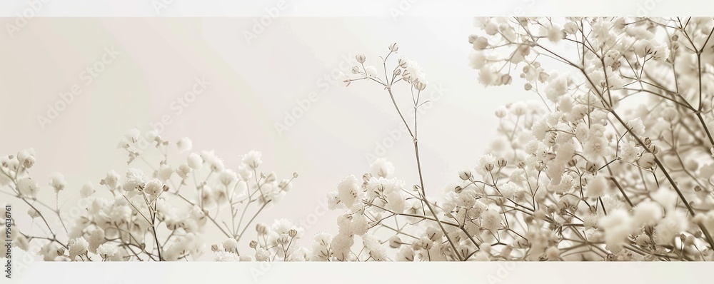 Obraz premium Bouquet of baby's breath flowers in vintage style