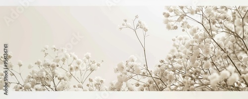 Bouquet of baby's breath flowers in vintage style