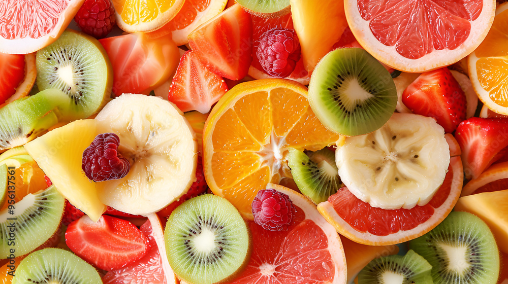 Fresh slices of fruits in neef ai genrative Fresh slices of fruits in neef ai genrative