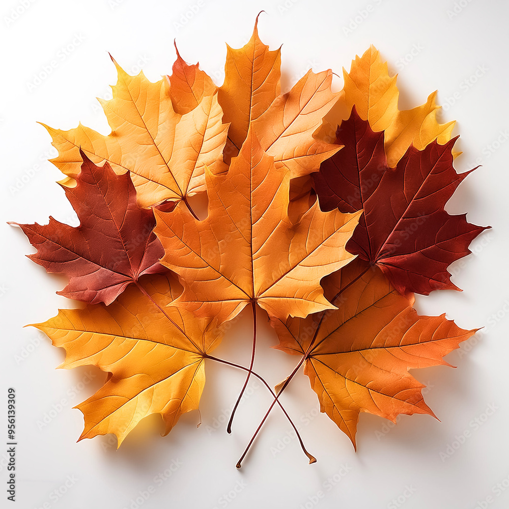 Fototapeta premium maple leaves isolated on white background