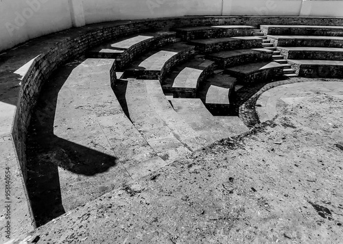 Old Concrete Amphitheatre in the Center of Gostivar, Curve Perspective photo