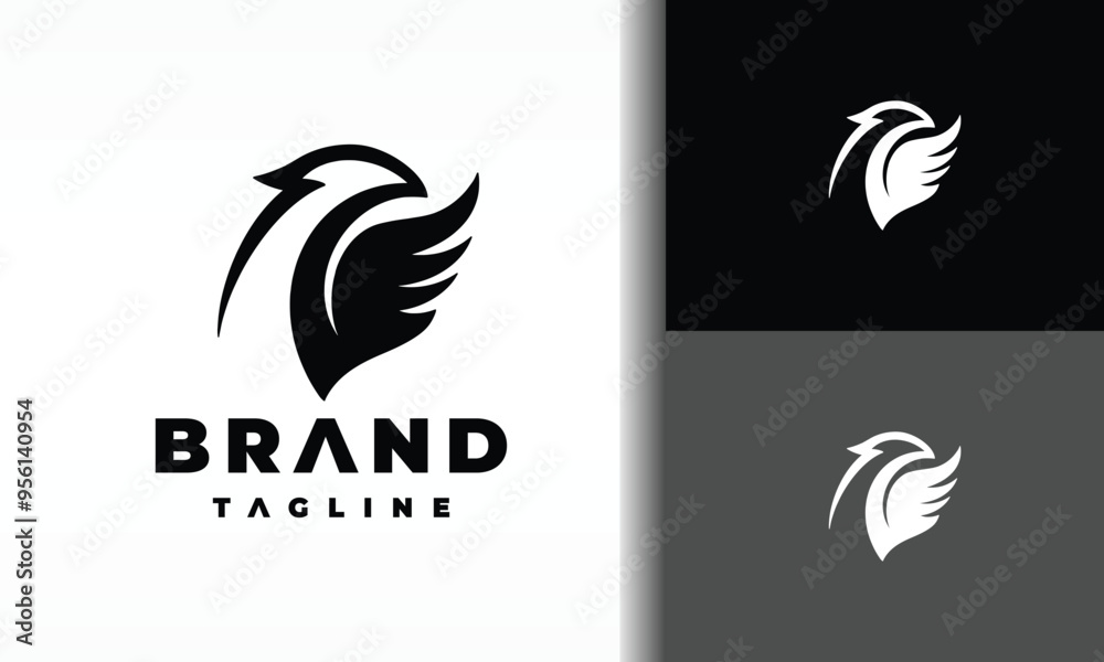 elegant wing bird logo elegant wing bird logo