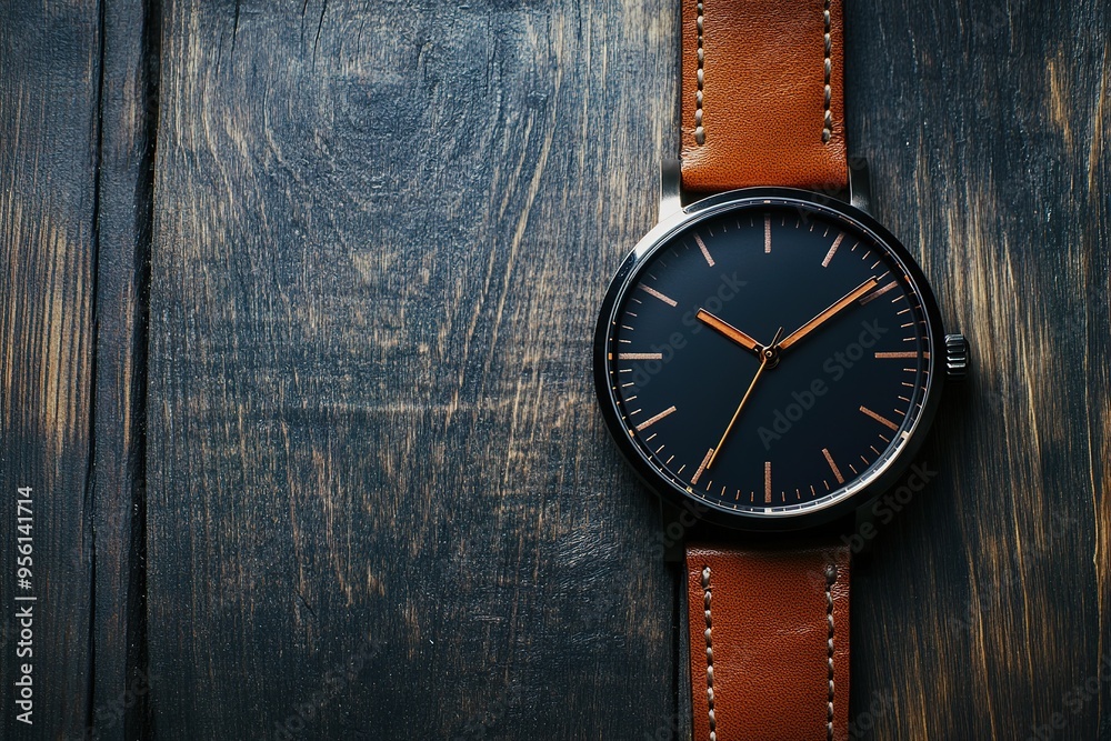 custom made wallpaper toronto digitalElegant wristwatch on textured wooden surface