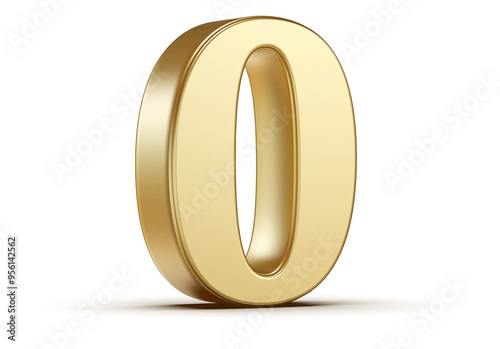 Gold 3D Number 0