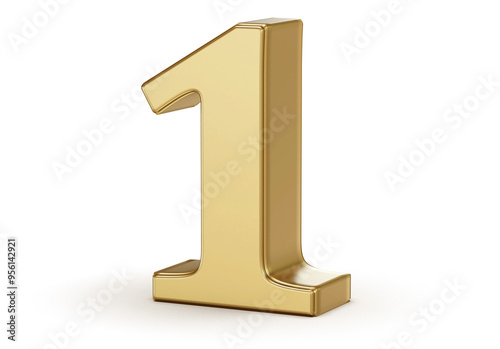 Obraz na płótnie Gold 3D Number 1