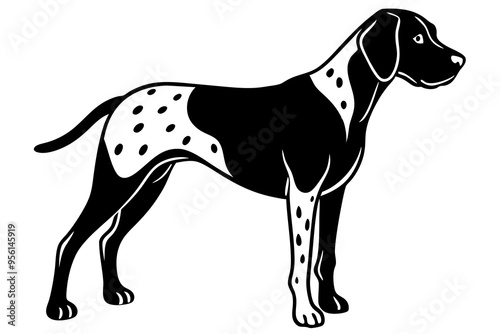 German Shorthaired Pointer Silhouette Vector Illustration Clipart photo