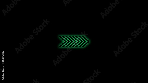 Green light Neon arrow motion background