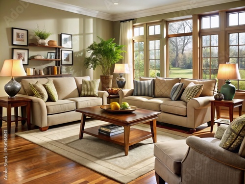 Nestled in a stylish space, comfortable living room furniture invites relaxation, with plush sofas, velvety chairs, and