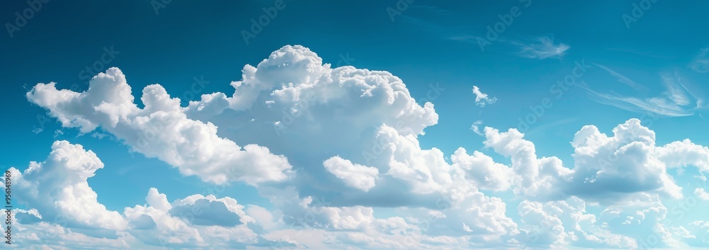 The sky is blue with many clouds The sky is blue with many clouds