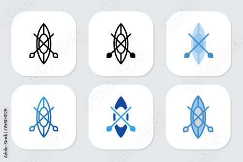 rowboat icons with various design styles