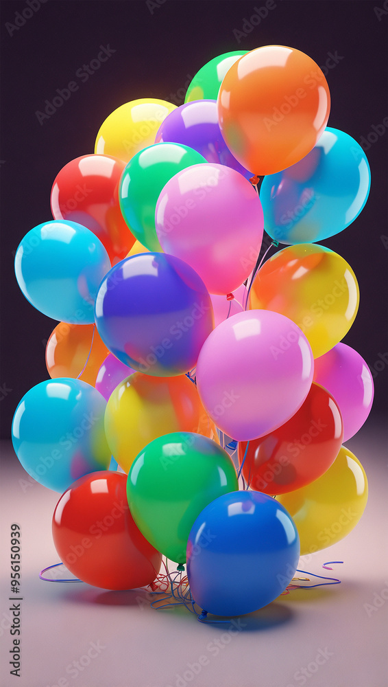 Colorful balloon image, 3D modeling, Ai generated 30 Colorful balloon image, 3D modeling, Ai generated 30
