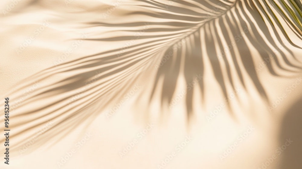 Fototapeta premium Shadow of a Plant on Sandy Surface